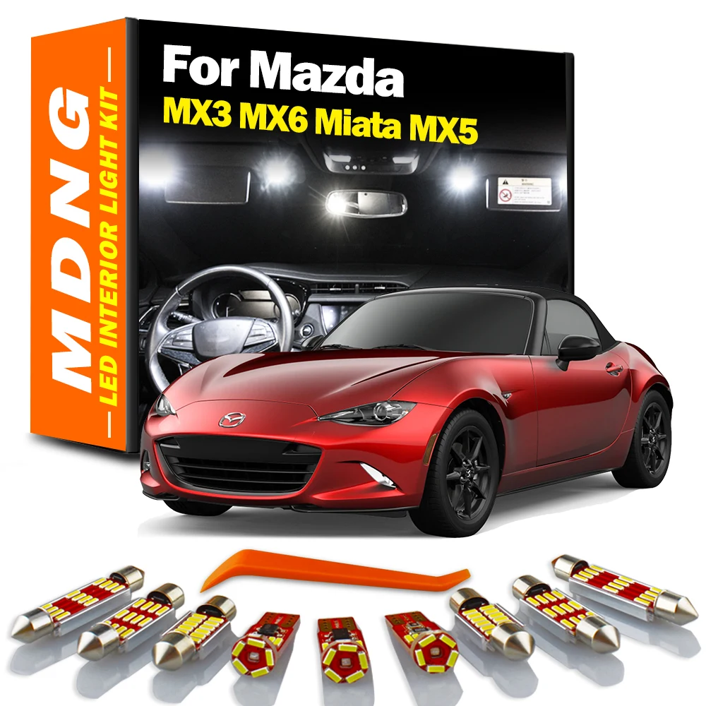 MDNG Canbus LED Bulb Interior Dome Map Trunk Light Kit For Mazda MX3 MX-3 MX6 MX-6 MX5 MX-5 Miata 1988-2019 2020 Car Accessories