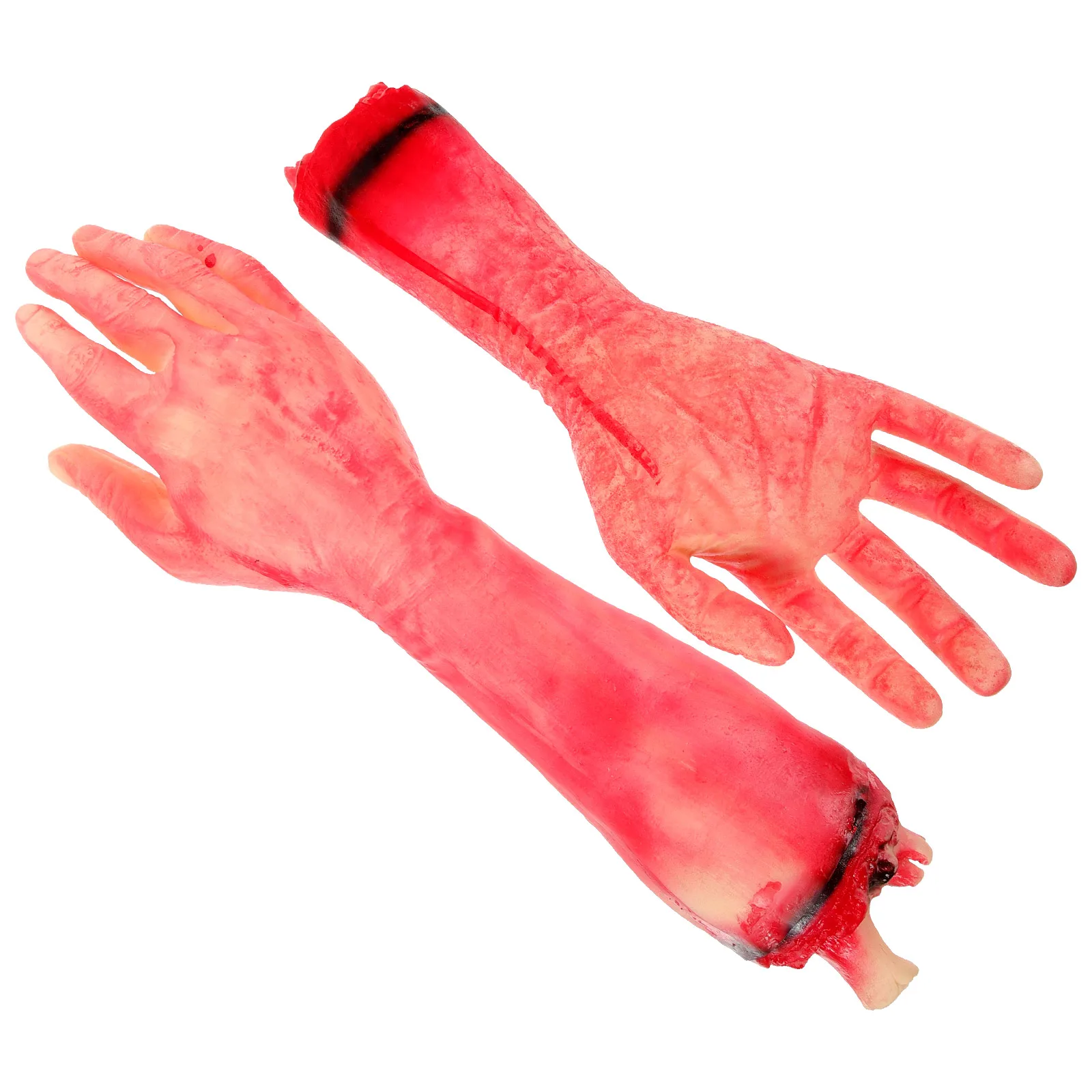 

2pcs Broken Hand Decoration Halloween Props Fake Bloody Arm Body Parts Prosthetic Party ScaryHaunted House Toy Reusable
