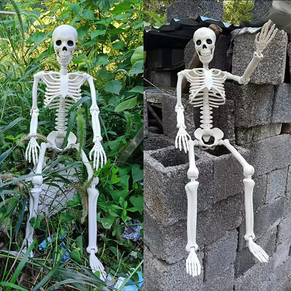 

Halloween Realistic Body Bones Movable/Posable Joints Simulation Skull Ornament Festival Theme Full Size Home Party Decorations