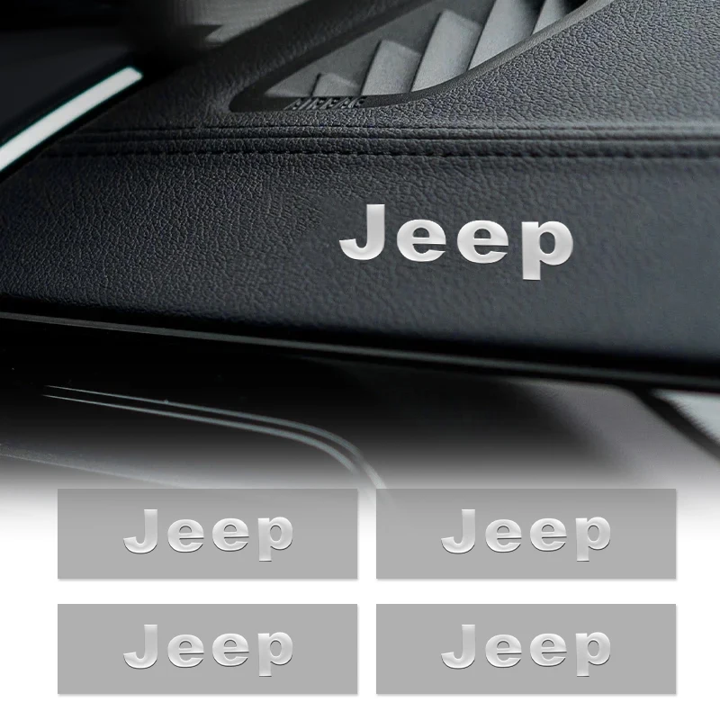 3D Car Logo Stickers Metal Letter Car Stickers Interior Decoration For Jeep Renegade Compass Grand-Cherokee Wrangler Wrangler-JK