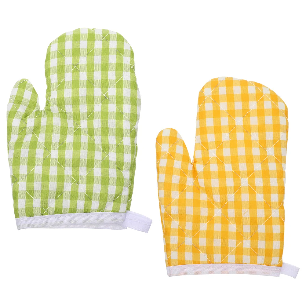 

2 Pcs Children's Thermal Gloves Oven Mitts for Kids Mittens Kitchen Heat Insulated Non-slip