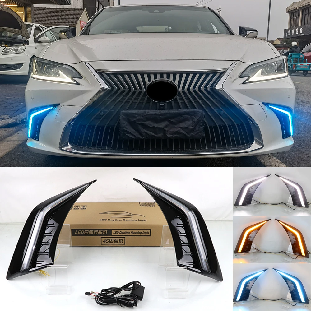 LED Dynamic Turn Signal Daytime Running Light DRL Daylight Fog Lamp For Lexus ES200 ES250 ES300h ES350 2018 2019 2020 2021 2022