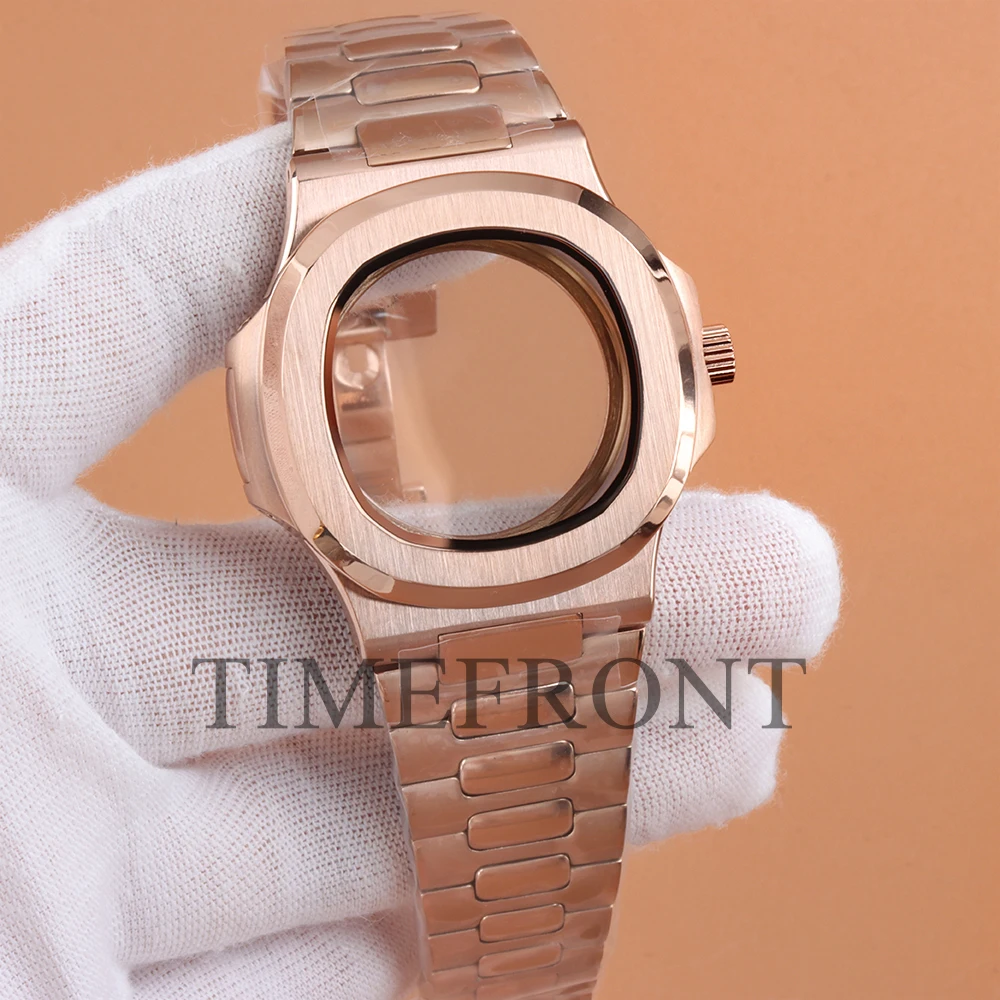 40mm Rose gold Watch Case Stainless Steel For Modified Nautilus nh35 nh36 nh38 Movement 29.8mm Dial and Hands Watch Accessories
