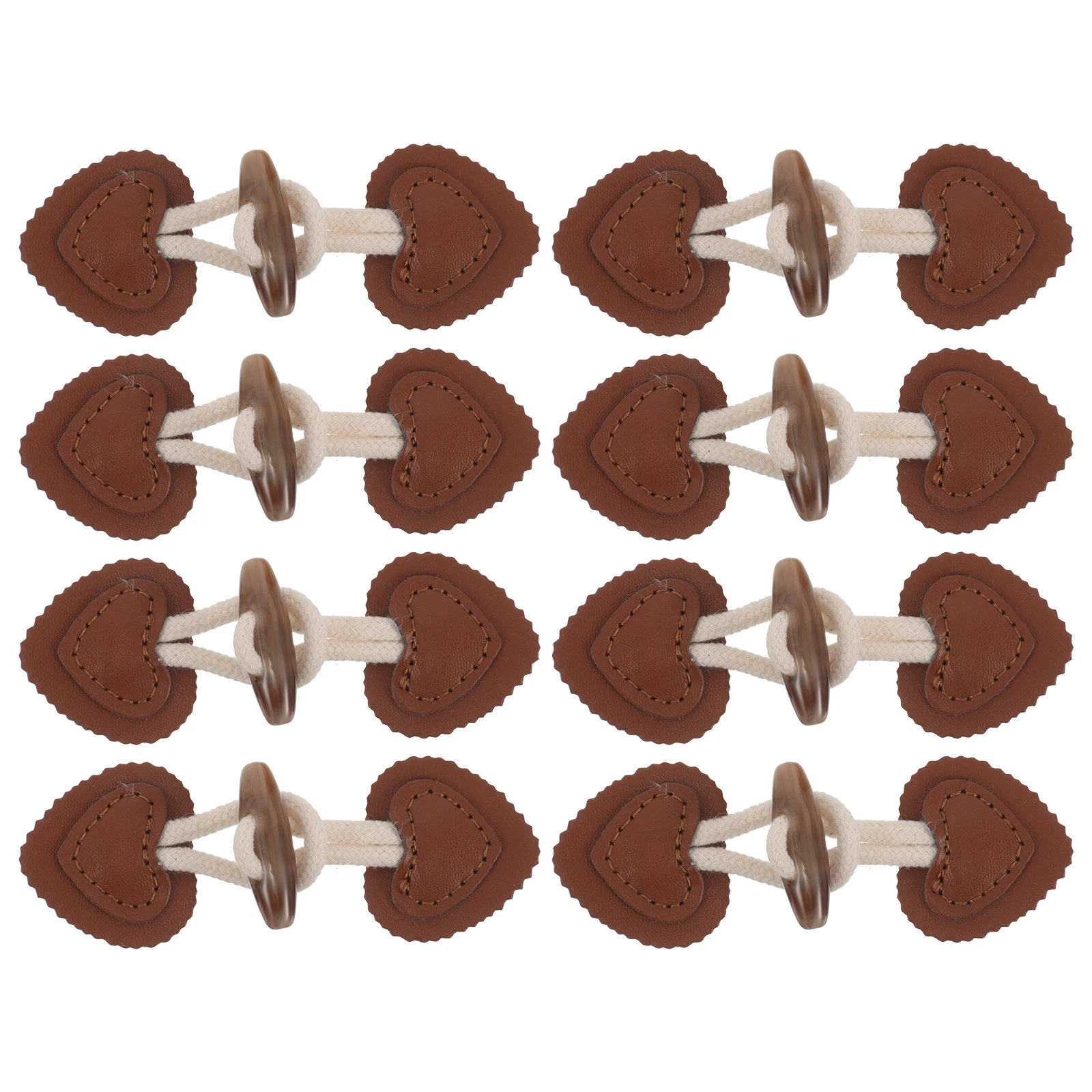 

8pcs Horn Toggle Buttons Coats Jackets Light Brown Decorative Closure Buckles Handcrafted Sewing Snaps Fasteners