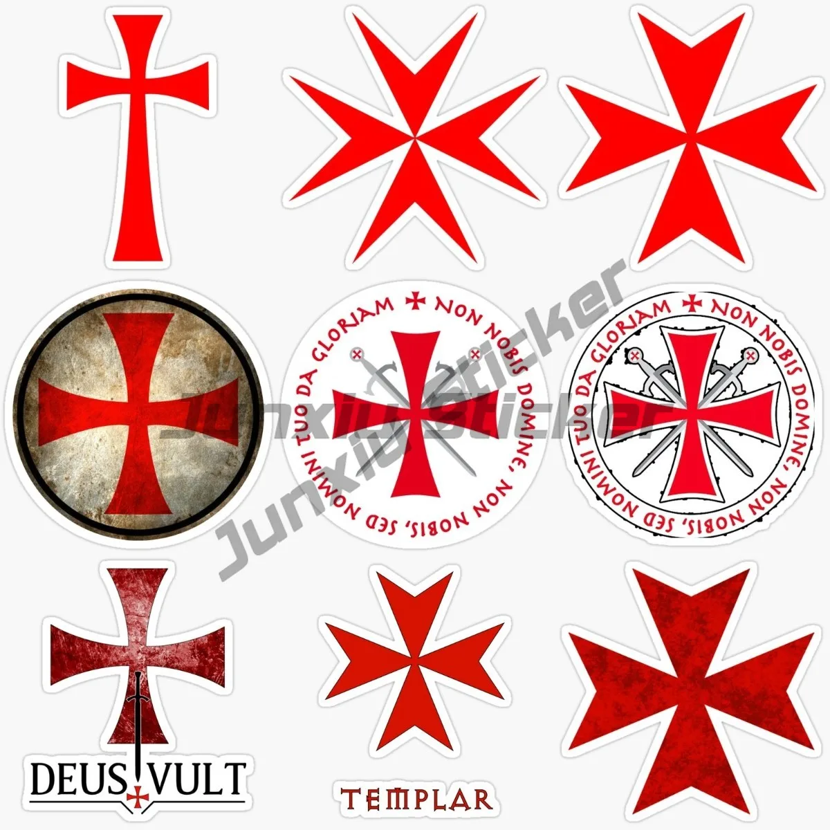 Knights Templar Knights Templar 3D Vinyl Waterproof Decal Motorcycle Car Parts Hubcap Laptop Phone Decal