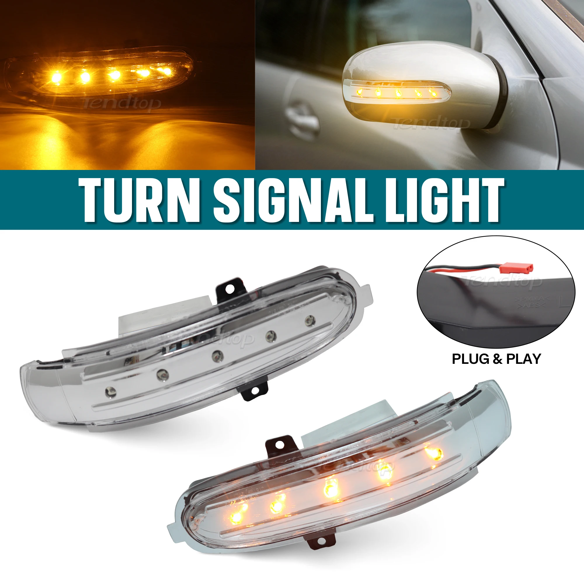 1/2pcs LED Side Rearview Mirror Indicator Blinker Turn Signal Light For Mercedes Benz C Class  W203 S203 CL203 C30 C32 C55