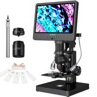 Andonstar 2024 AD269S with Endoscope UHD 2160P HDMI Digital Microscope 5000X 10.1 LCD with 5 Lens Home Lab Biological Microscope