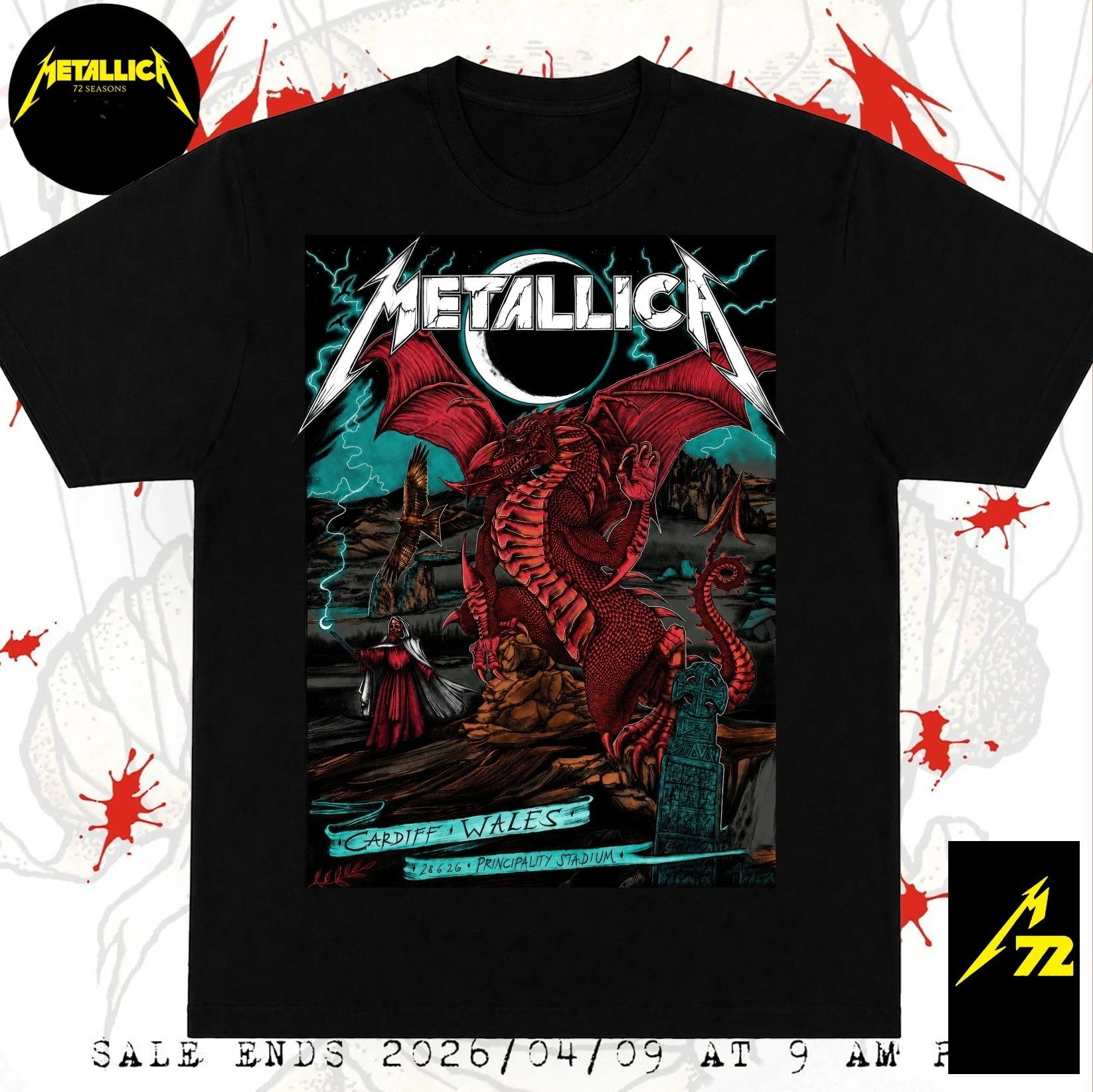 Metallica M72 Glasgow Scotland 2026 Hampden Park The Wild Cat Band T-Shirt Cotton Graphic Tee Men Women Summer Streetwear view 2
