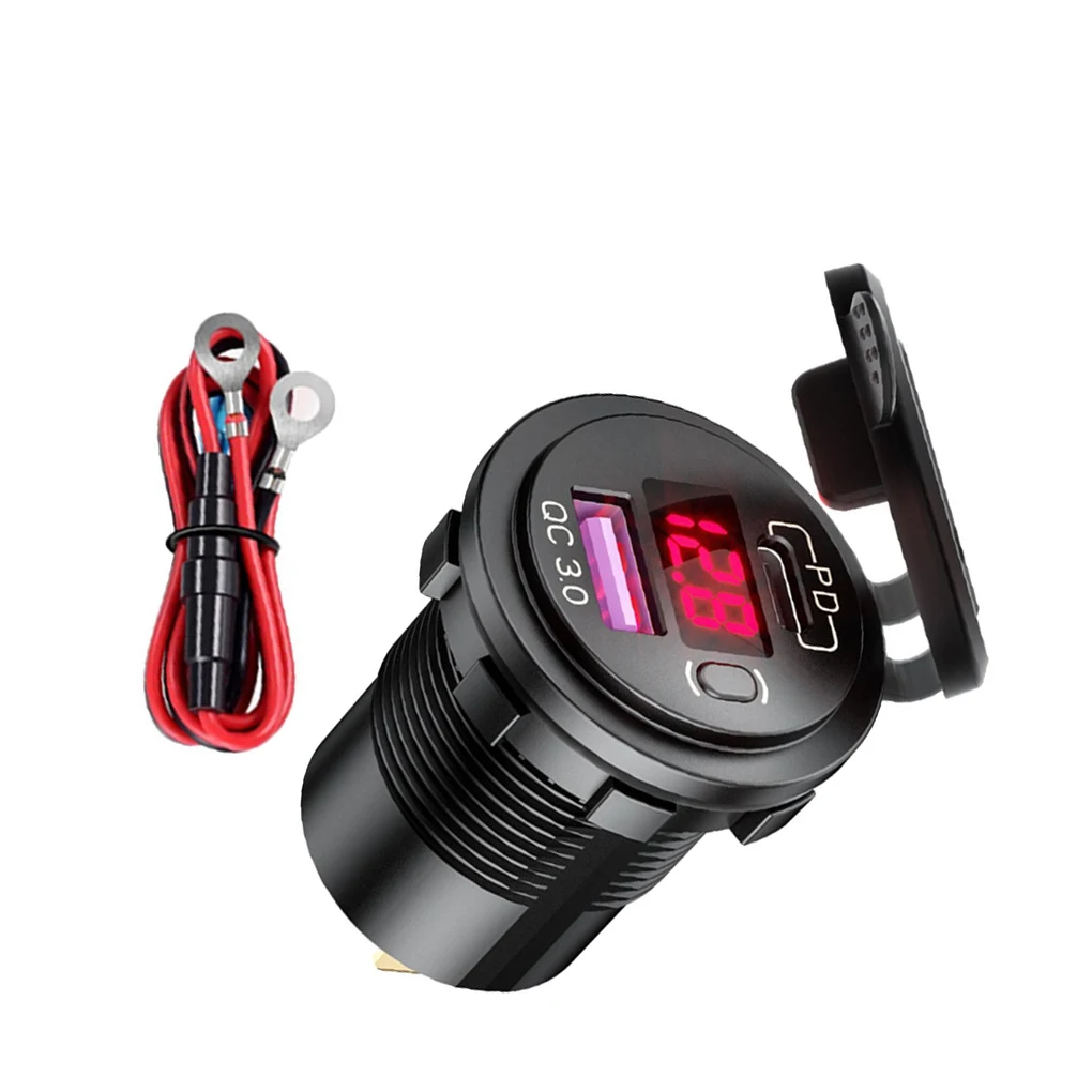 Dual USB Car Charger Quick Charge LED Display Voltage Measure