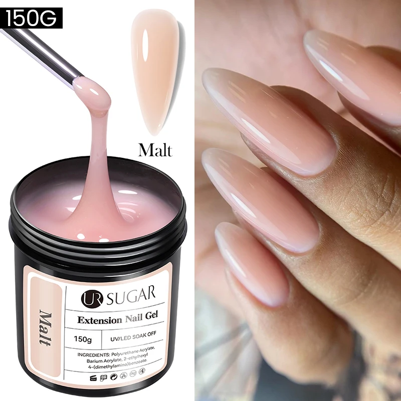 UR SUGAR 150g Large Volume Building Nail Extension Gel Self Leveling Hard Gel Refill Package Nail Art Soak Off UV LED Manicure