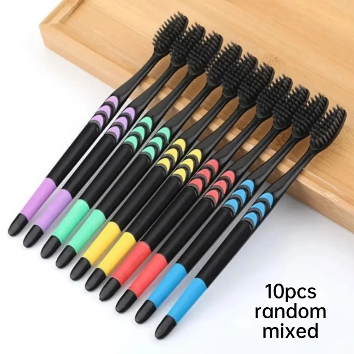 10-20pcs Personal Teeth Brush Double Ultra Soft Bamboo Charcoal Nano Toothbrush Uses For Adult Toothbrush