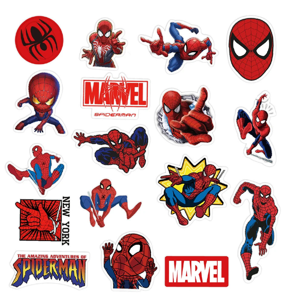 10/30/50PCS Disney Cartoon Spiderman Graffiti Stickers Cool Decals Waterproof Skateboard Laptop Motorcycle Kids DIY Sticker Toy