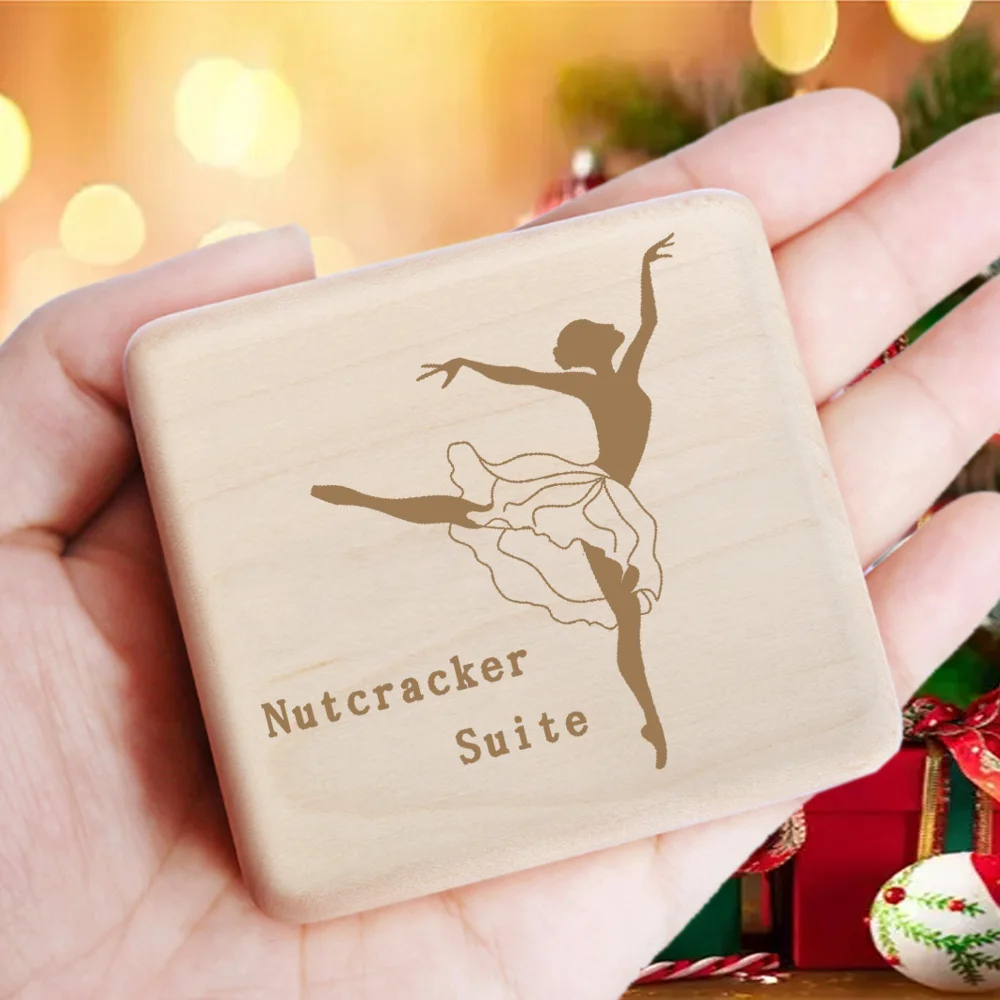 Rosiking Wooden Maple Clockwork Music Box ♫ Nutcracker Suite ♫ For Friends Children Christmas Valentines Birthday Gifts