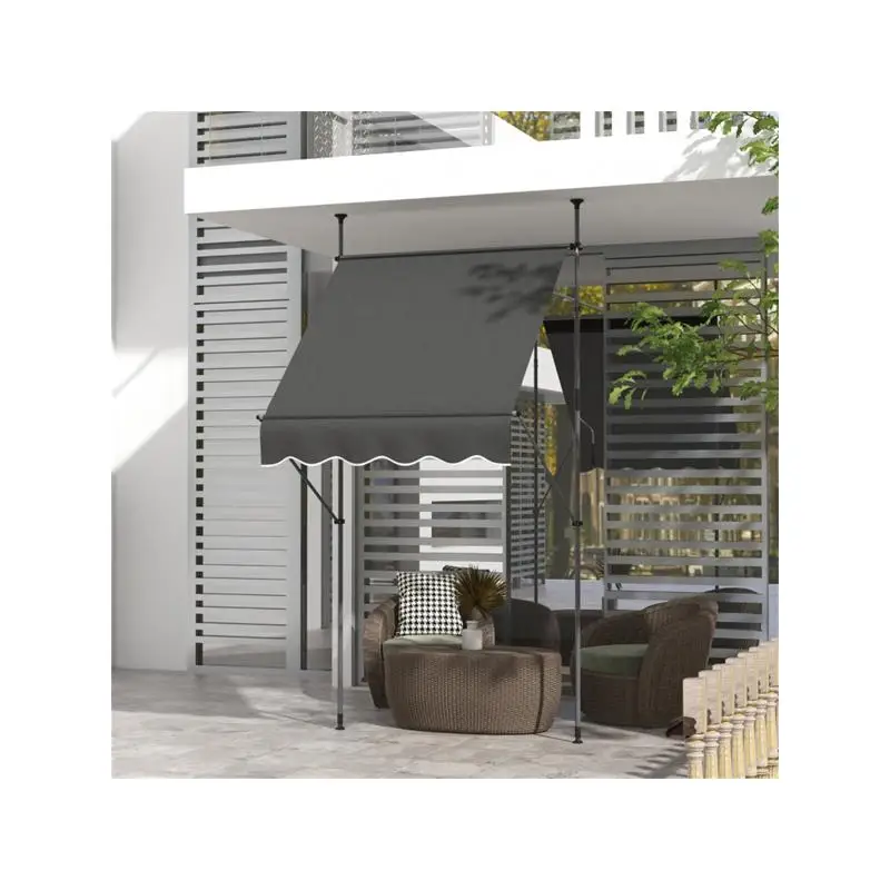 

Patio Awning for Outdoor Shade and UV Protection, Retractable Sun Shelter Canopy for Deck, Porch, or Yard - Weather-Resistant,