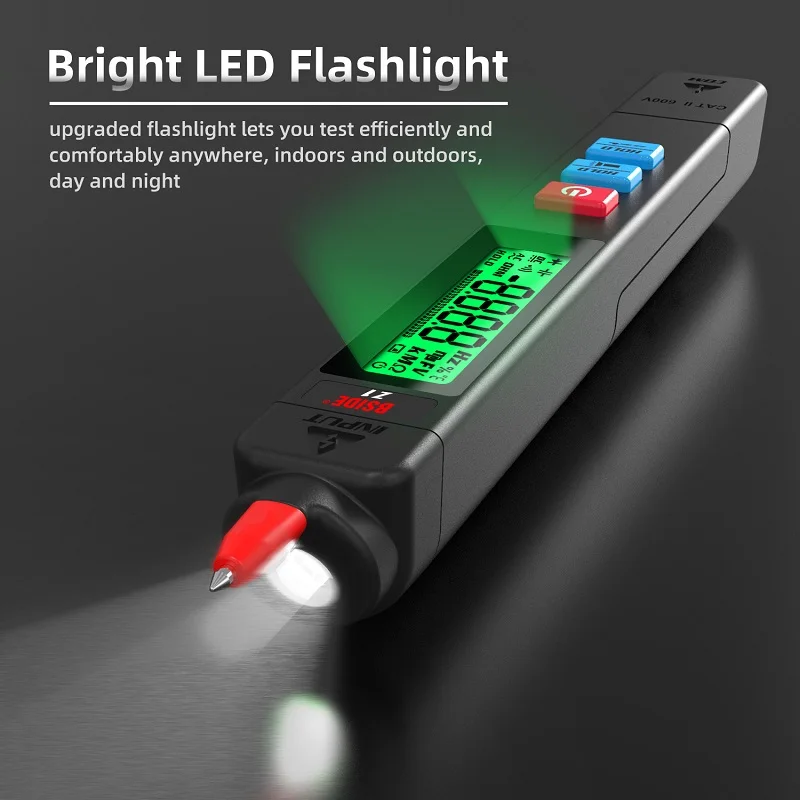 BSIDE-Mini multimètre numérique Z1, type stylo intelligent, LCD, 2000 points, voltmètre, testeur 02/10/2018, lampe de poche pour réparation électronique