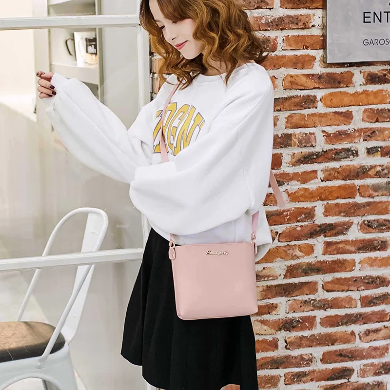 Fashion Casual Phone Coin Shoulder Bag Small Women PU Leather Messenger Bags Solid Clutch Zipper Crossbody Mini Bag Handbags