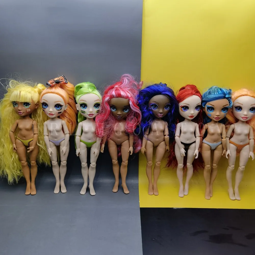 قوس قزح دمية عارية المدرسة المتوسطة للفتيات ، الأصلي متعدد الأنماط هدية المهرجان ، لعب خلع الملابس ، 28 *