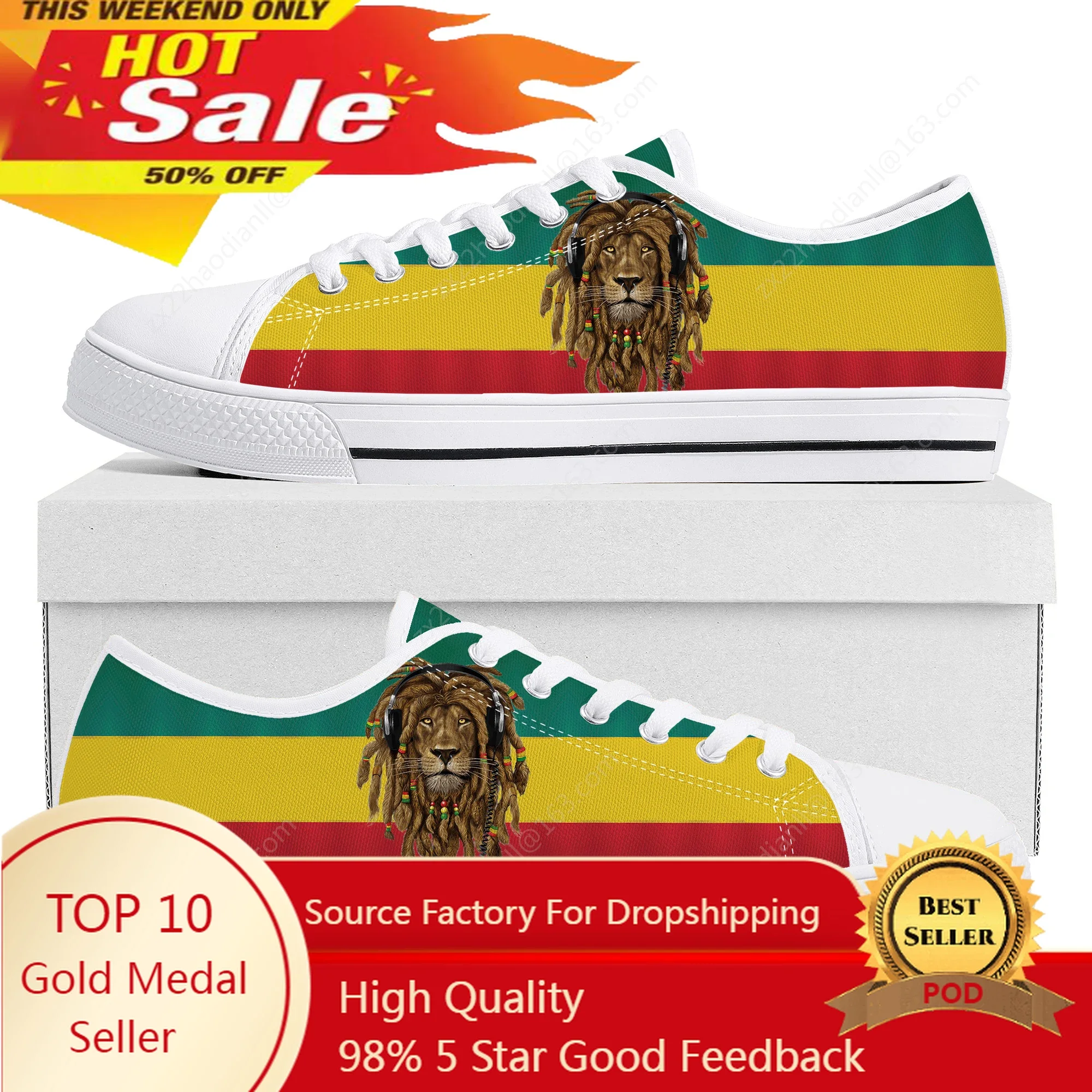 

Reggae Rastafarian Rasta Rastafari Lion Of Judah Low Top Sneakers Mens Womens Teenager Canvas Sneaker Casual Custom Shoes