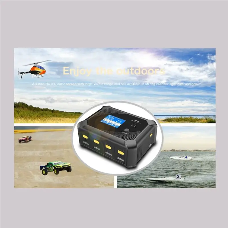 ABGI Lithium Battery UP11 DC600W AC240W Four-Channel Smart Balance for Aircraft Models, US Plug, Black