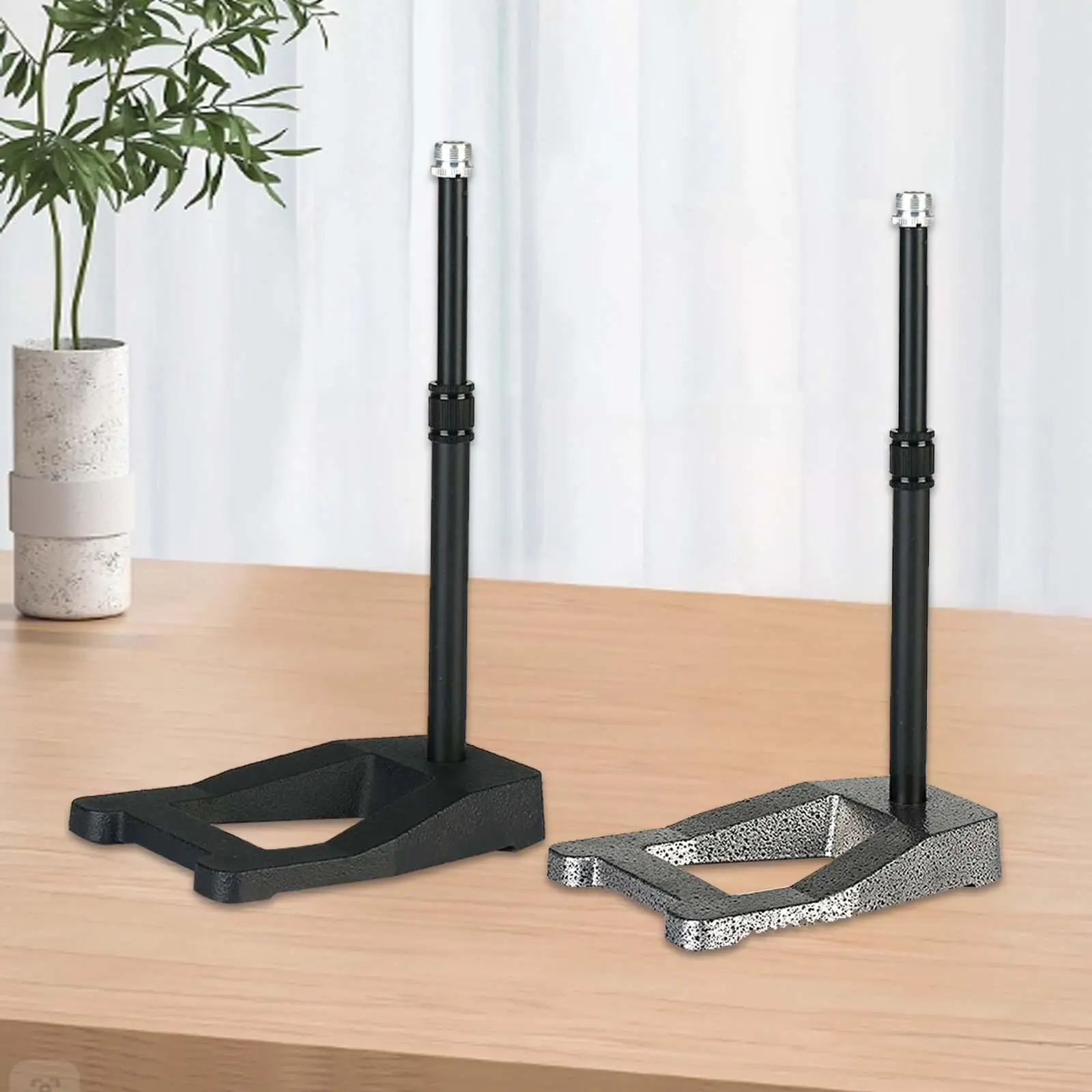 Microphone Mic Stand Adjustable Height Convenient Assemble Non Slip Space Saving Desktop Mount for Radio Broadcasting