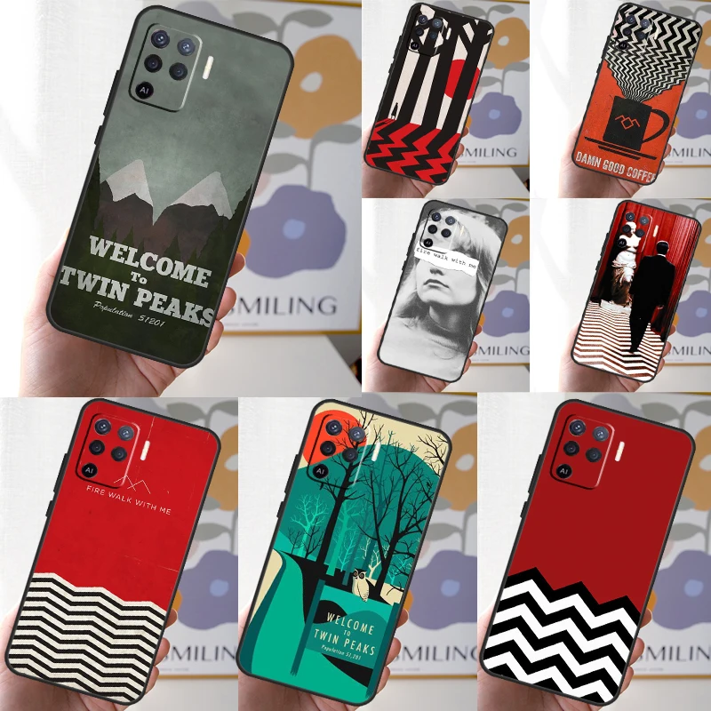 twin peaks For OPPO A98 A78 A58 A79 A15 A17 A77 A16 A76 A96 A52 A72 A5 A9 A94 A74 A57S A53S A54S Case