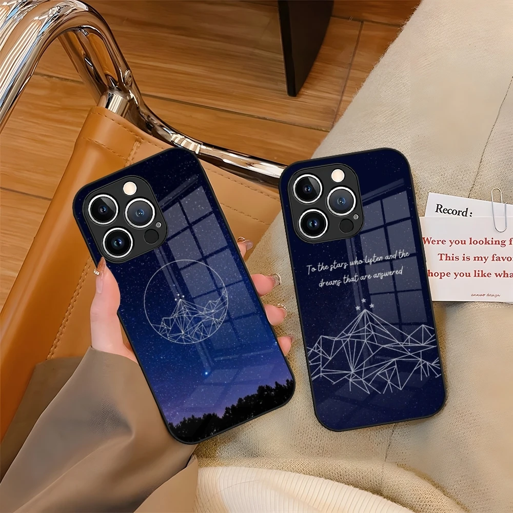 Acotar A Court of Mist and Fury Phone Case Tempered Glass For iPhone 16 15 13 14 12 11 Pro XS Max Plus Mini SE2020 Coque