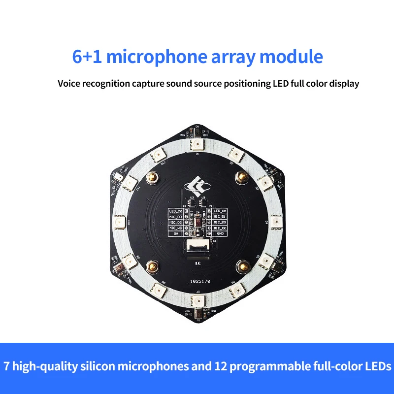 Módulo de matriz de micrófono I2S, placa de desarrollo K210, reconocimiento de voz Programable, pantalla LED RGB, 6 + 1