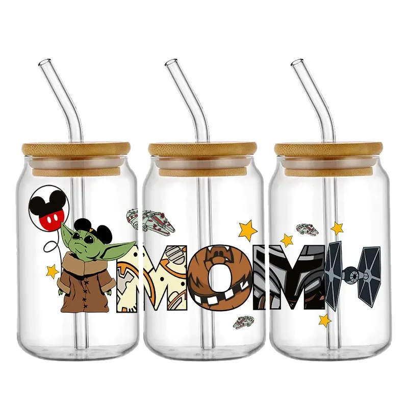 Cartoon Magical Elves UV DTF Wrap For 16oz Glass Cup Wraps Transfer Sticker Custom Sticker Labels DIY Logo Selfadhesive Durable