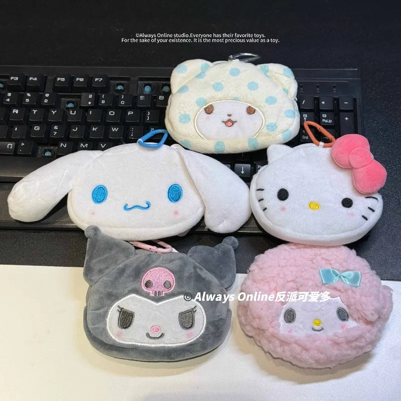 Sanrios My Melody Piano dibujos animados muñeco de peluche monedero chica Linda Hellokittys mochila escolar portátil colgante bolsa de almacenamiento para auriculares