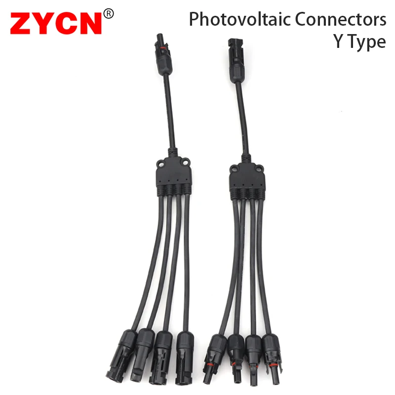 

IP68 Solar Photovoltaic Panel 2Y 3Y 4Y Adaptor Cable Connector 1500V Y Branch Type Two Way Plug Parallel Cell Connection Battery