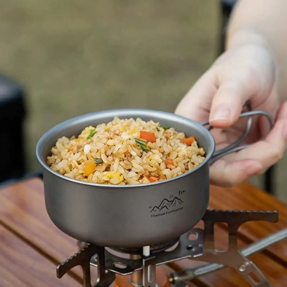 Ultraleichter Titan-Campingtopf, faltbar, tragbar, für Picknick, Camping, Instant-Nudelschüssel, Outdoor-Camping-Kochzubehör – Detail 17