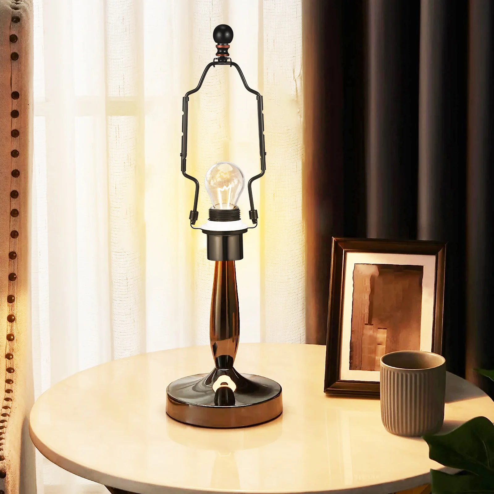 

2pcs Lampshade Bracket Removable DIY Kit Replacement Parts Harp Desk Floor Lamps Easy Install Wide Range Practical Iron