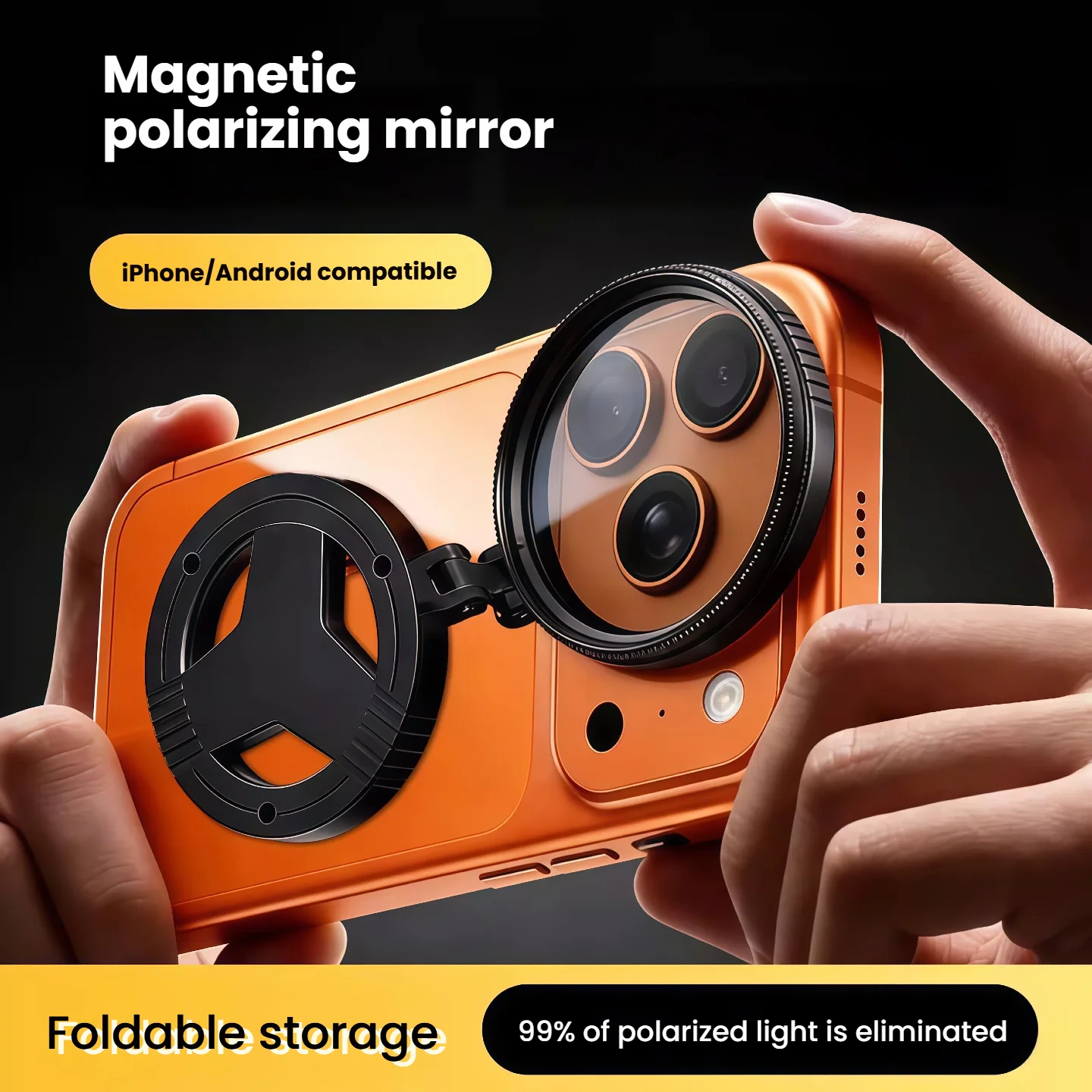 Lente CPL Magnética para Celular com Filtro Polarizador Antirreflexo e Revestimento Óptico para Fotografia HD de Luz Estrelada
