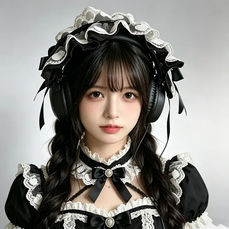 Sweet Cute Lolita Headband Soft Lolita Accessories For Girl Gifts Funny Lace Bow Elegant Versatile Fashion Headband Decorated