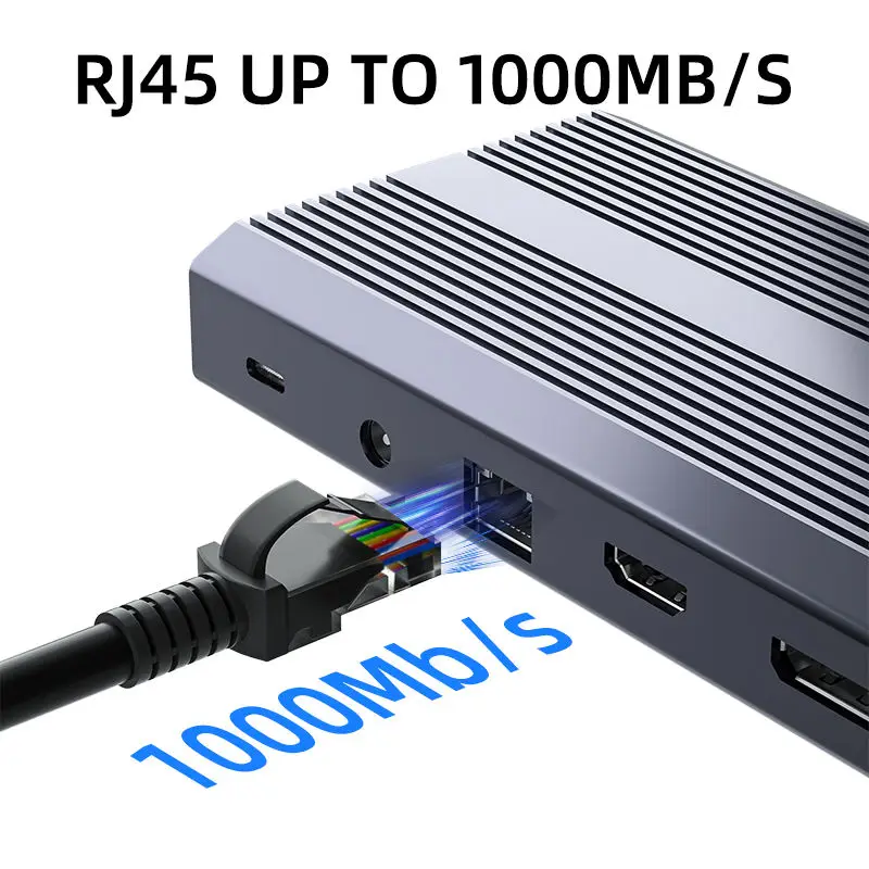 13 в 1 Fast Charge Type C PD 100 Вт DP 4K 60 Гц RJ45 1000M TF SD 3.0 Audio 3,5 мм USB a 3.2 HUB 4K Док-станция Displaylink