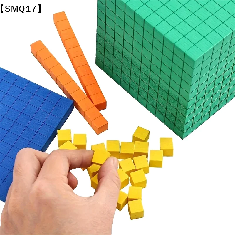 Ten Blocks Complete Set Kids Math Plaything Math Blocks Plastic Base Ten Set Cube Kids Math Plaything Counting Cubes Set【SMQ】