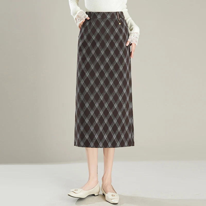 

ZUZK новые осенние облегающие юбки в сетку, прямая юбка, женская эластичная юбка с высокой талией, простая элегантная юбка средней длины