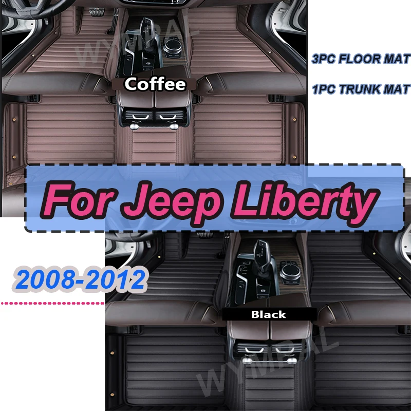 

LUXURY кожаные автомобильные коврики для Jeep Liberty Cherokee KK 2008 ~ 2012, универсальные водонепроницаемые подушечки, ковры Para Piso, автомобильные аксессуары