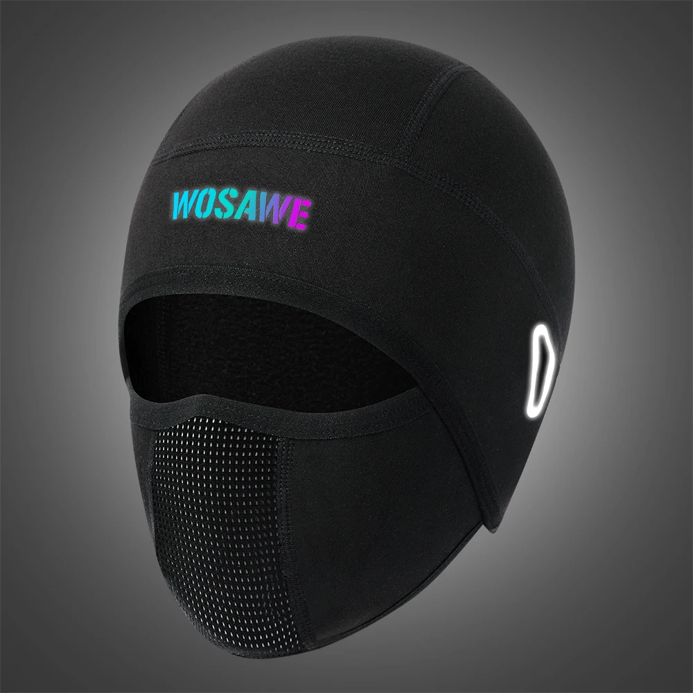WOSAWE الحرارية الشتاء بالاكلافا قبعة ركوب الدراجات الدافئة MTB الدراجة غطاء الوجه الكامل خوذة بطانة قناع التزلج يندبروف تنفس القبعات #5