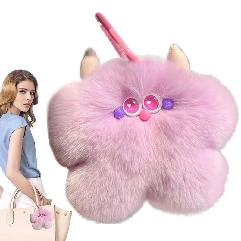 Chaveiro peludo artificial rex coelho peludo pelúcia macio bonito pingente animal chaveiro moda criativa mochila decoração