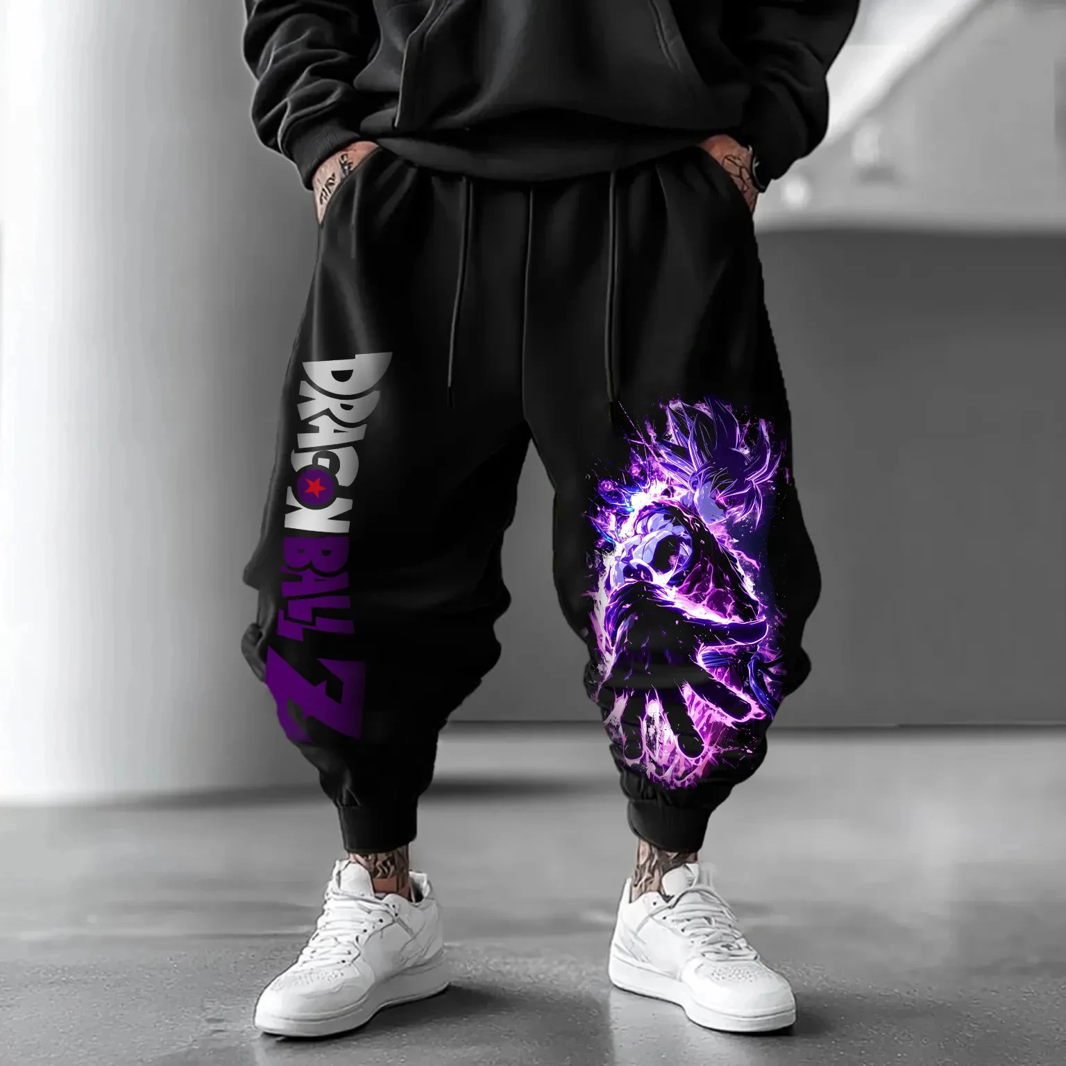 

Japanese Dragon Ball Goku Buosaiyan Pure Cotton Skinny Sweatpants, Sports Long Pants, Tapered Conical Pants for Men