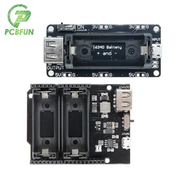 1Set ESP8266 ESP32 Power Supply Rechargeable Dual 16340 Lithium Battery Charger Shield Module Output 3.3V 5V for Arduino R3