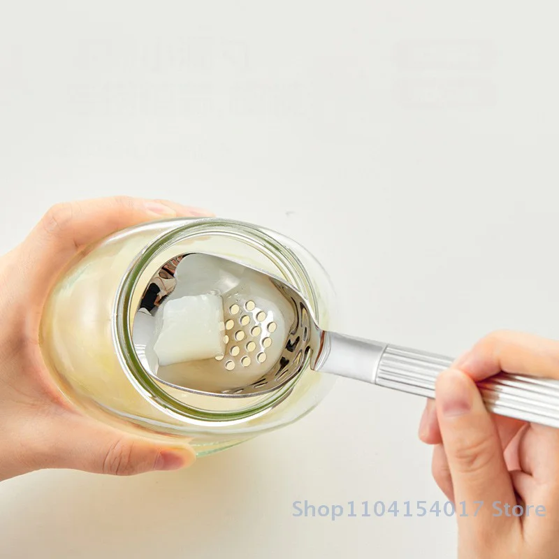 Cuillère à Caviar en acier inoxydable, tasse suspendue, passoire alimentaire créative, cuillère de cuisine, passoire de jaune d'œuf, couverts 1/2 pièces