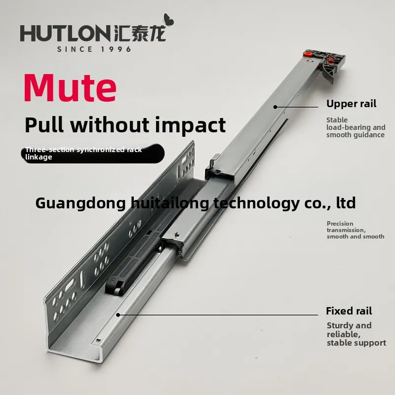 Undermount Hidden Drawer Slides Full Extension Soft Close Three Section Rails Electroplated Cold Rolled Steel Kg Load Kitchen