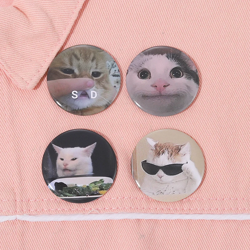 44mm Tinplate Pin Technoblade Never Dies Custom Anime Old-school Brooch Funny Cat Meme Bag Collar Badge Jewelry Gift Friends