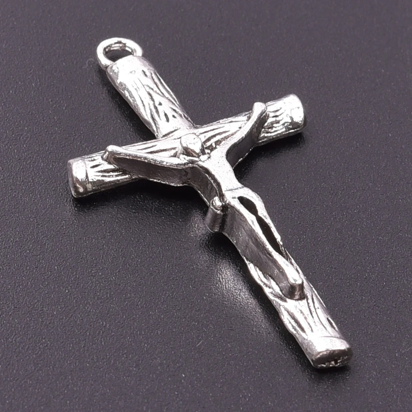 6pcs Religious Metal Retro Silver Color Cross Pendant Charms For Jewelry Making Bulk Christ Jesus Pendants DIY Necklace Earrings