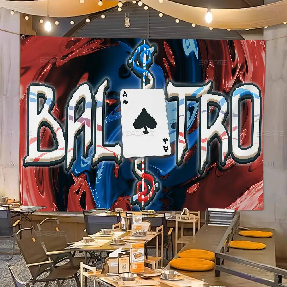 Game B-Balatro Retro Flags Multiple Choice Living Studio Booth Interior Decoration Banner