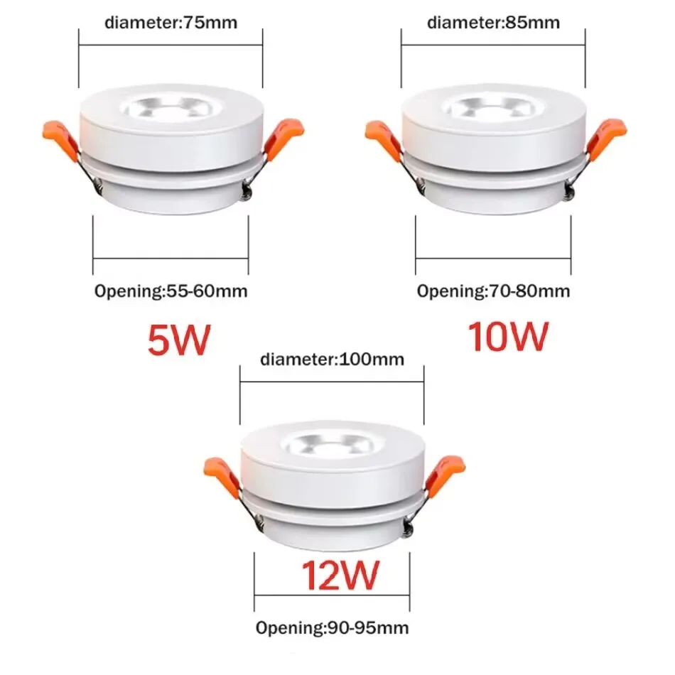 Dimmable 5W 10W COB Downlight Spot Light Ceiling Lamp Indoor Lighting LED Driverless Track Light Foldable Lamp 85-265V