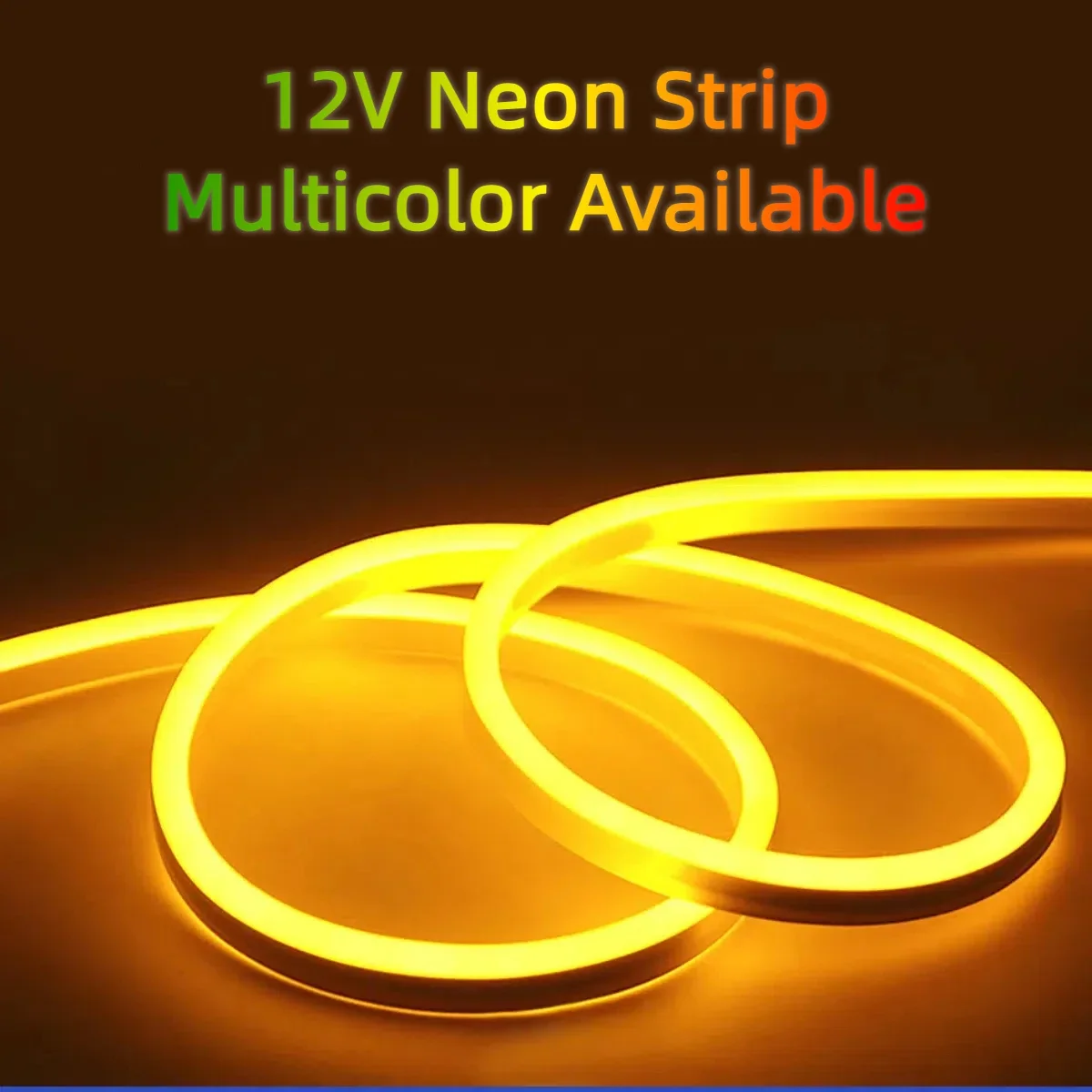 5M 사용 가능 DC12V LED 네온 스트립 라이트 레드 블루 그린 옐로우 방수 DIY Cuttable 룸 백라이트 장식 야외 사인 야드