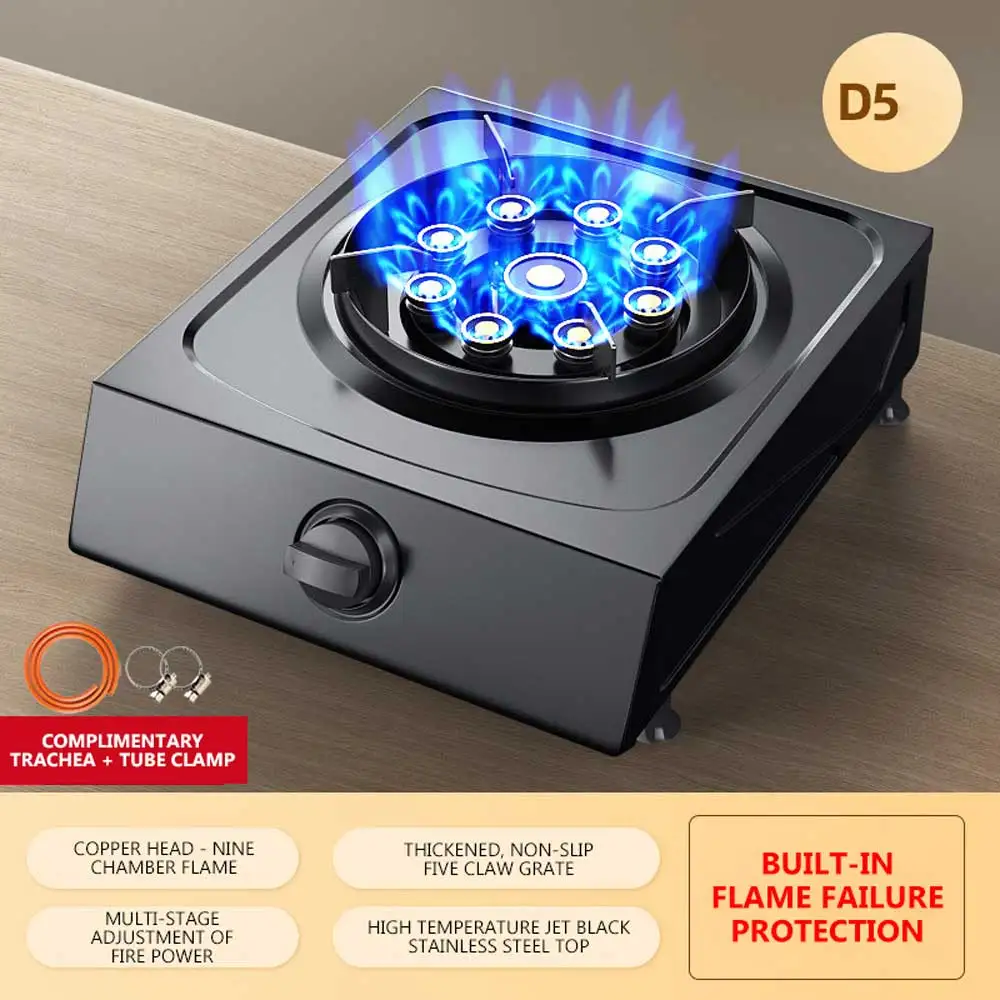 stainless steel flash stove for energy-saving and flameout protection Natural gas liquefied gas single stove Household